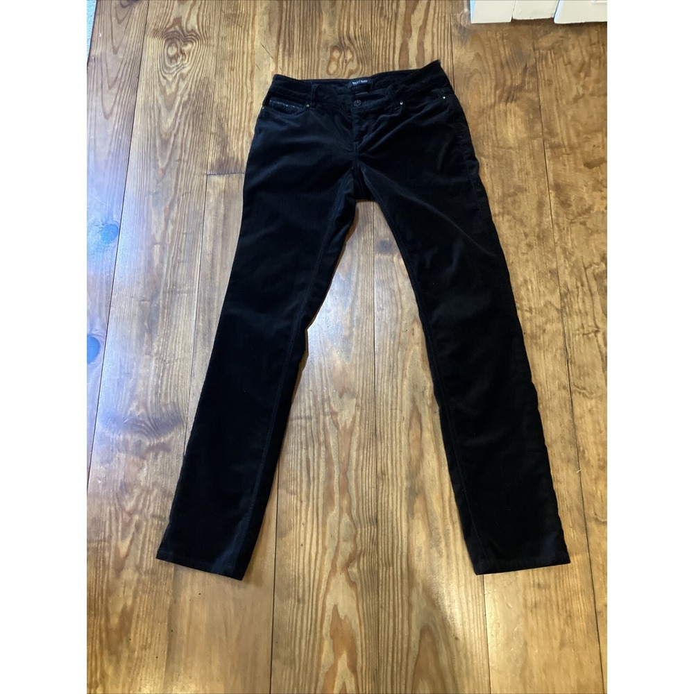 White House black market black velvet pants women's size 2R